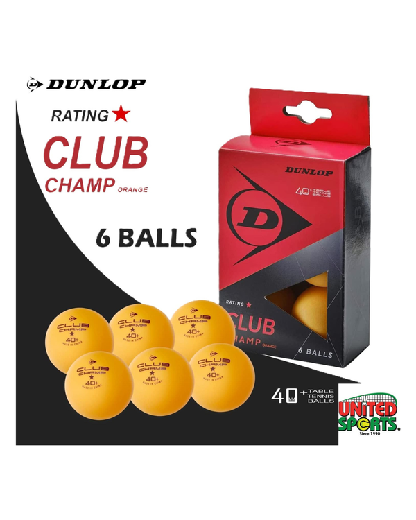 DUNLOP Club Champ Table Tennis Ball – Orange (6 Pcs) – image 4