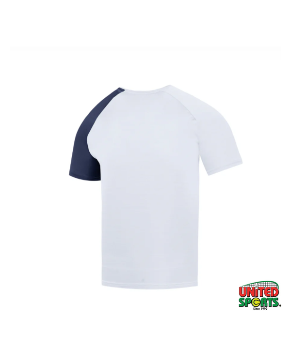 Yonex Collarless T-Shirt (White / Skipper Blue) – image 2