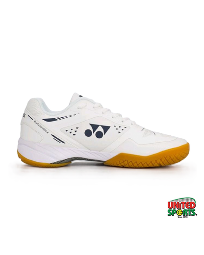 YONEX Stratas Badminton Shoes – White / Dark Indigo