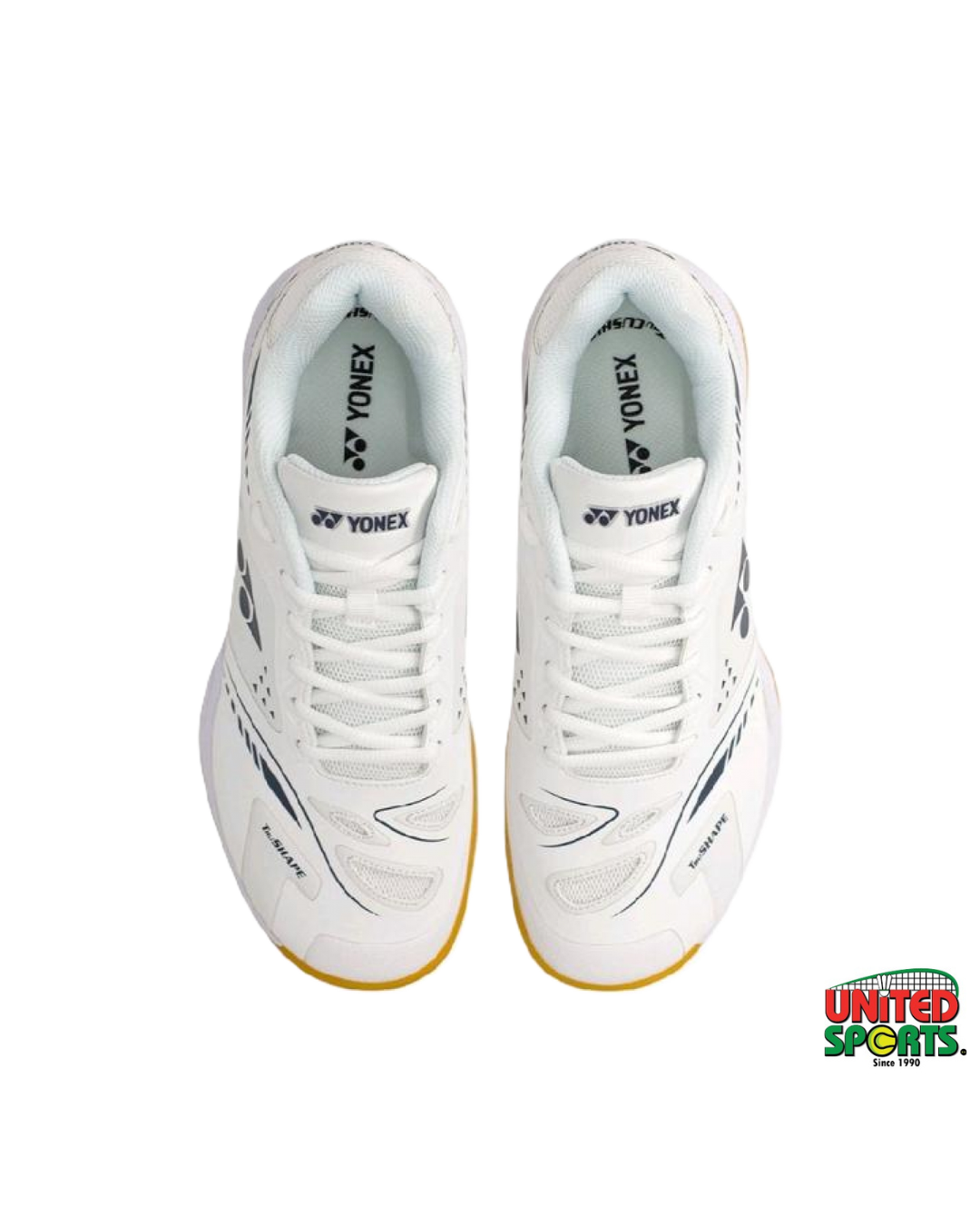 YONEX Stratas Badminton Shoes – White / Dark Indigo