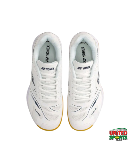 YONEX Stratas Badminton Shoes – White / Dark Indigo