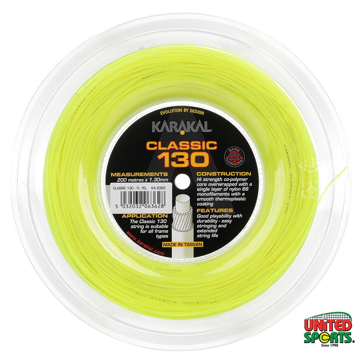 KARAKAL Classic 130 Squash String -YELLOW