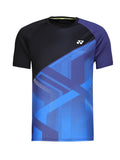 Yonex Collarless T-Shirt  (Jet Black / Skipper Blue)