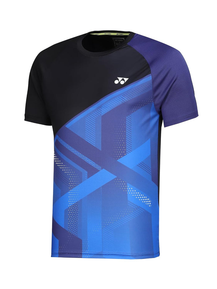Yonex Collarless T-Shirt  (Jet Black / Skipper Blue) - image 4