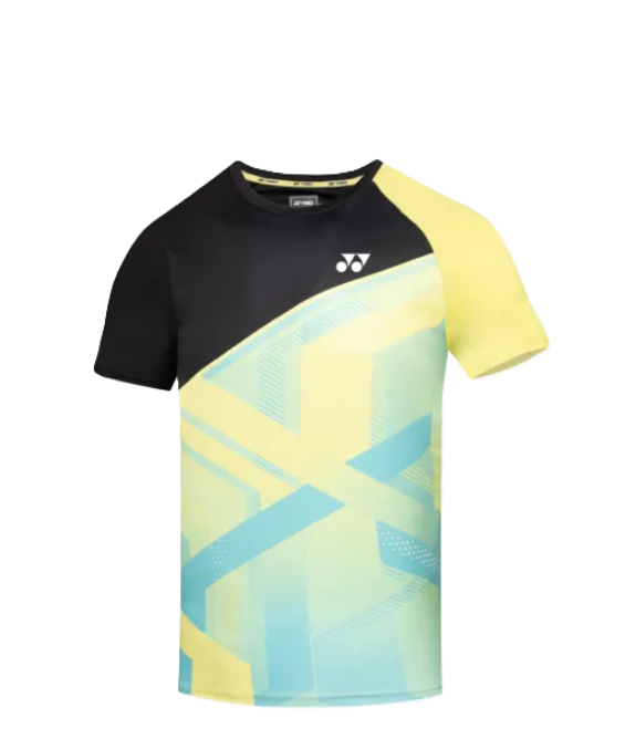 Yonex Collarless T-Shirt (Jet Black / Sulphur Spring)