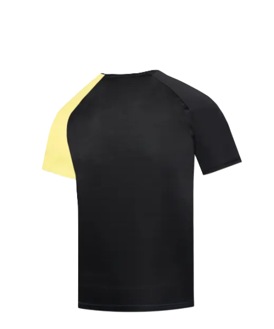 Yonex Collarless T-Shirt (Jet Black / Sulphur Spring) - image 2