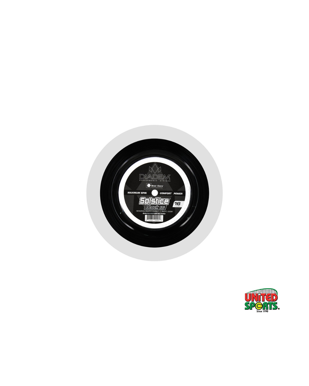 Diadem Solstice Black 16L Reel Tennis String
